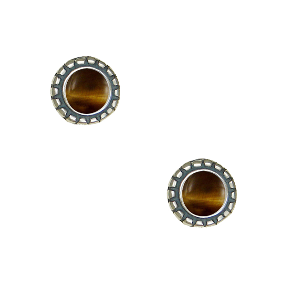 Sterling Silver Little Tiger Eye Post Stud Earrings